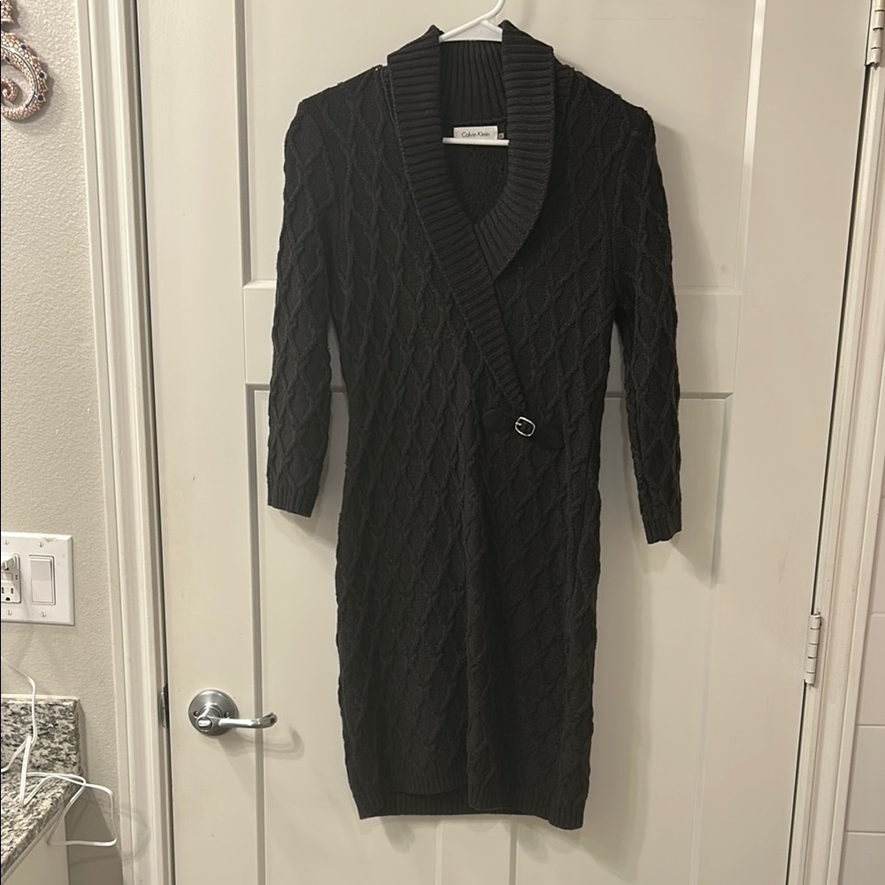Calvin Klein Gray Sweater Dress